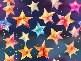 Obraz premium Watercolor stars on a dark background