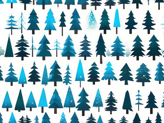 Obraz premium Blue christmas tree pattern