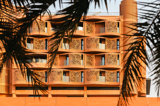Closeup on exterior of the Masdar Institute of Science and Technology