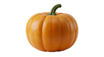 Realistic Orange Pumpkin with Green Stem on a Warm Background