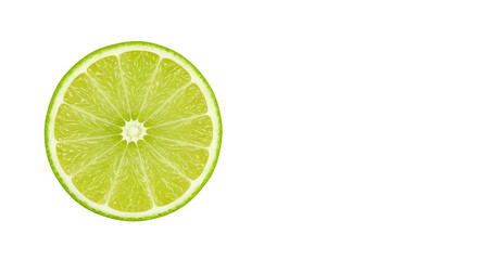 Vibrant Lime Slice Radiating Freshness on a Clean Green Background