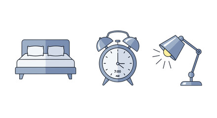 Illustration of graduation gown, cap, diploma scroll, and stack of books on a white background scene