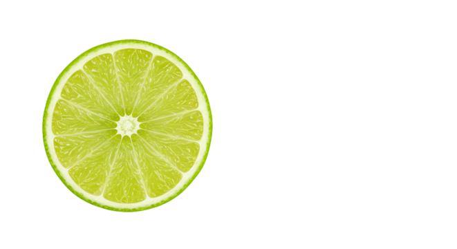 Vibrant Lime Slice Radiating Freshness on a Clean Green Background