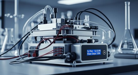 Advanced scientific apparatus with digital display in modern laboratory setting for research and development