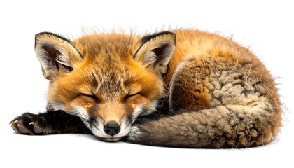 Sleeping red fox kit