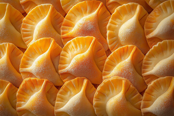 Ravioli pasta, delicious Italian cuisine with fresh dough in a gourmet homemade dish