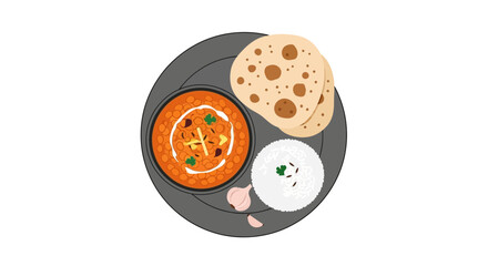 Exquisite Indian Thali Vector Illustration Displaying Culinary Artistry