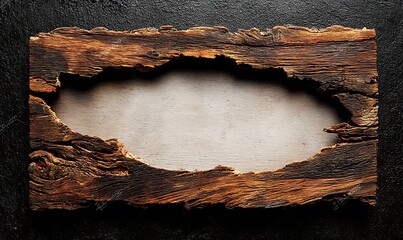 Save to Library Download Preview Preview Crop Find Similar File #: 1461887337 Rustic Wood Frame with Torn Edge on Dark Background
