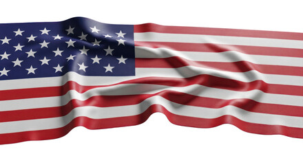 Fototapeta premium A digitally rendered image of the united states flag, displaying flowing fabric textures.