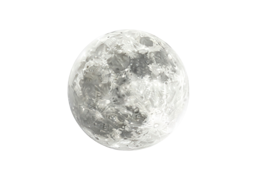 A detailed, full view of a round, celestial moon, set against a rich Transparent background. - Powered by Adobe