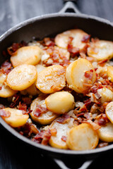 traditional german pan-fried potatoes bratkartoffeln