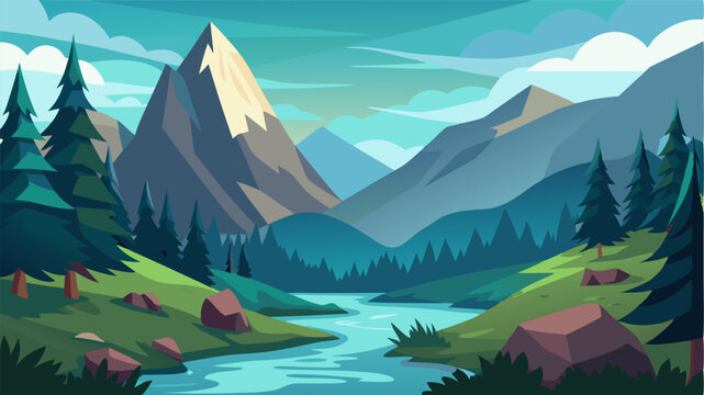 In the midst of towering mountains a small glade offers a tranquil respite from the rugged terrain with soft grass and gentle streams.