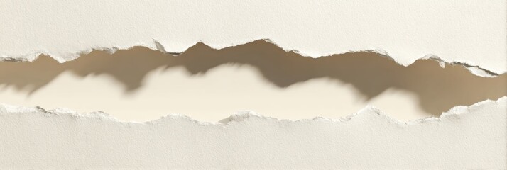 Naklejka premium Torn Paper Reveals Smooth Surface Underneath in a Contrasting Texture and Color Display
