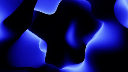 An enigmatic blue, luminous abstract form is displayed in the image. Its significance or intended message is unclear due to the lack of context provided