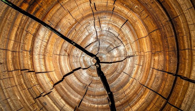Close-up tree trunk cross-section - Powered by Adobe