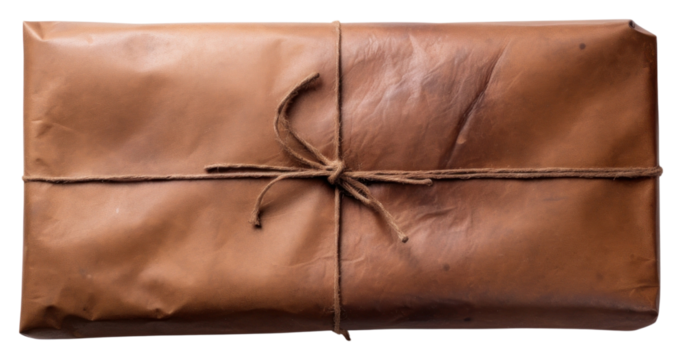 PNG A long Brown wrapped parcel brown bag