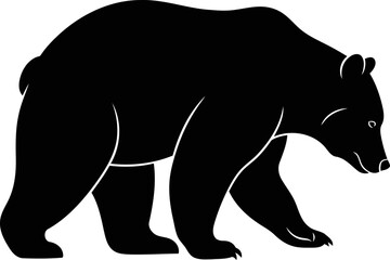 Fototapeta premium majestic grizzly silhouette wilderness spirit, untamed power, and forest majesty, isolated on transparent background