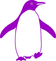 majestic purple penguin silhouette antarctic elegance, winter wonderland, cool design, isolated on transparent background