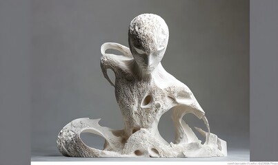 
White Abstract Human Figure Sculpture