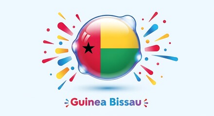 Guinea-Bissau Flag in Vibrant Orb: Festive Celebration Design