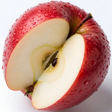 red apple on white background
