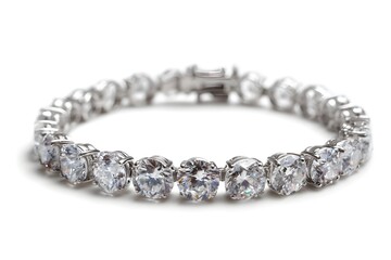 Obraz premium Dazzle with this exquisite sparkling diamond bracelet. Timeless elegance perfect for any special occasion. Luxury jewelry.