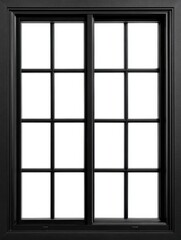 Black Sliding Window with Gridded Panes - Architectural Design Element
