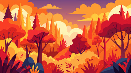 Obraz premium As the seasons change so too does the dense thicket. In spring it bursts with new life and vibrant colors while in autumn it is ablaze with fiery reds and oranges. Each season