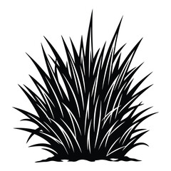 Obraz premium Art of a tuft of grass with a simple design, isolated on white background, perfect for adding a touch of nature to your project