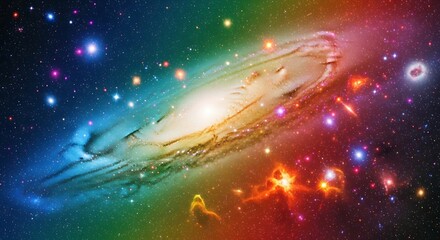 Vibrant Cosmic Galaxy Universe Starry Night Sky and Nebula