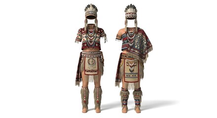 Two detailed, ancient warrior figures, showcasing ornate armor and traditional headwear.