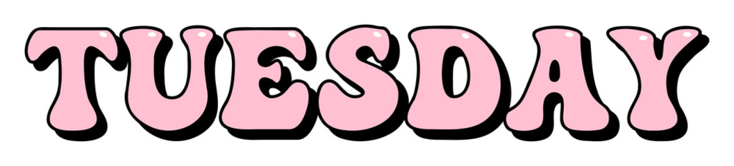 Tuesday groovy text sticker