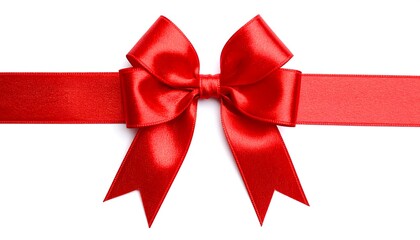 Elegant Crimson Ribbon and Bow Accentuating Festive Celebrations