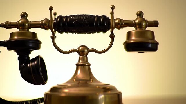 Antique Brass Telephone Closeup