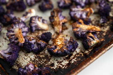 Roasted Purple Cauliflower Pieces 