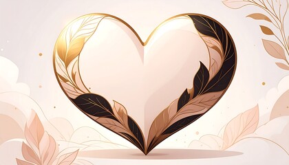 Elegant Floral Heart Design with Golden Accents for Special Occasions