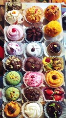 Colorful pastries on display