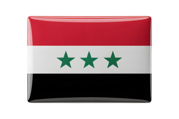 Bold Syria flag emblem with vibrant colors and modern glossy finish for patriotic themes or international projects