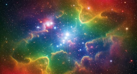 Obraz premium Vibrant Cosmic Nebula Full of Stars and Colors