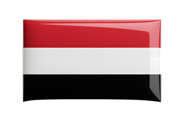Sleek Yemen flag emblem gleaming with patriotic pride, perfect for national holiday celebrations and global unity campaigns everywhere now