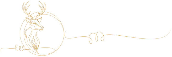 line art illustration background for a christmas reindeer