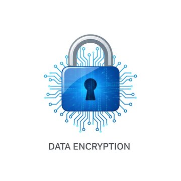 Digital data encryption and protection concept for cybersecurity.