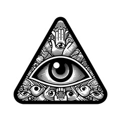 Eye inside a triangle for awareness