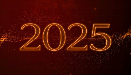 Elegant shimmering 2025 new year presentation with festive background