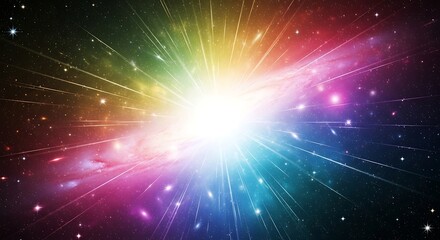 Fototapeta premium Vibrant Cosmic Explosion of Light and Color Across the Universe