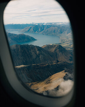 Queenstown, NZ from airplane