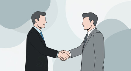 Fototapeta premium Business partnership handshake agreement concept vector illustration for corporate success and collaboration vector