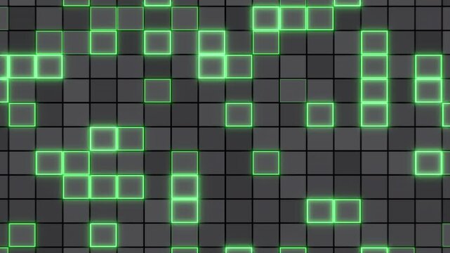 The image shows a repetitive grid pattern in varying shades of green. Each square on the grid possesses a unique tone, creating an intriguing visual display of contrast and harmony
