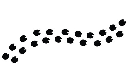 animal footprints on transparent background, horse path, isolated simple flat style	