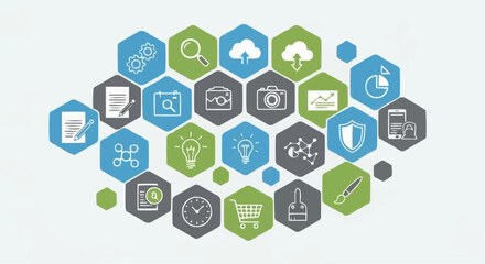 Stock vector icons set for business, marketing, seo, social media, technology and cloud computing concept vector